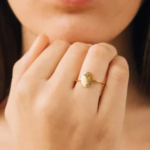 Dainty Personalized Oval Signet Name Ring