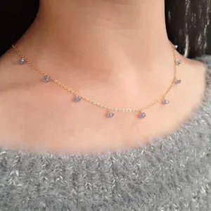 Dainty Tanzanite Choker Necklace