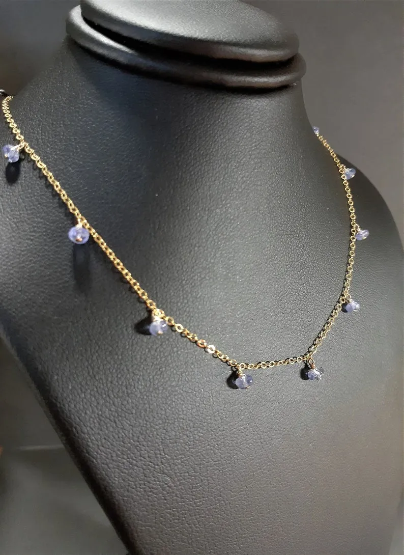 Dainty Tanzanite Choker Necklace
