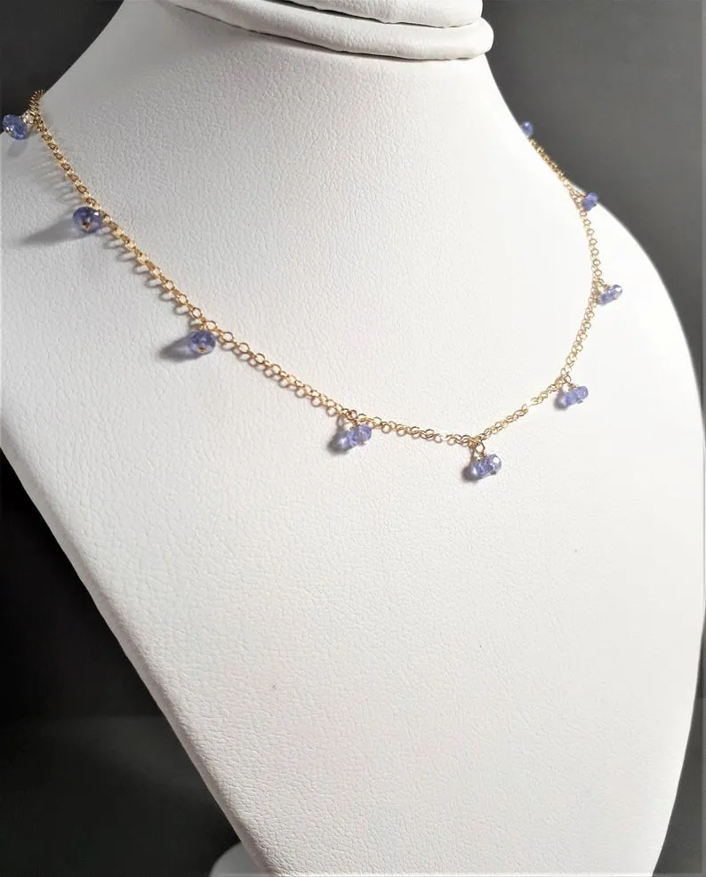 Dainty Tanzanite Choker Necklace