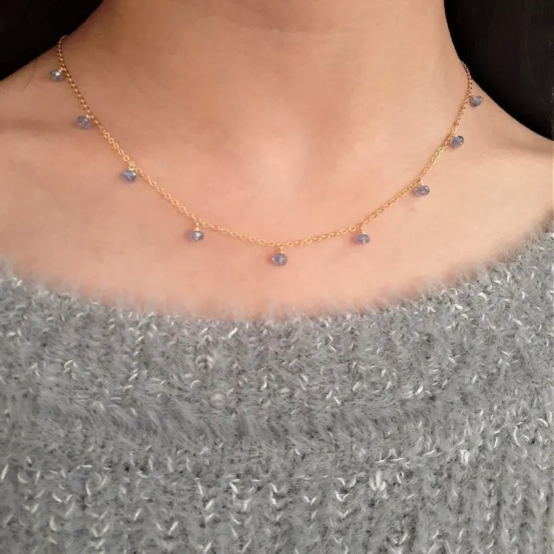 Dainty Tanzanite Choker Necklace