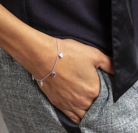 Desire Lust Precious Pavé Heart Station Bracelet