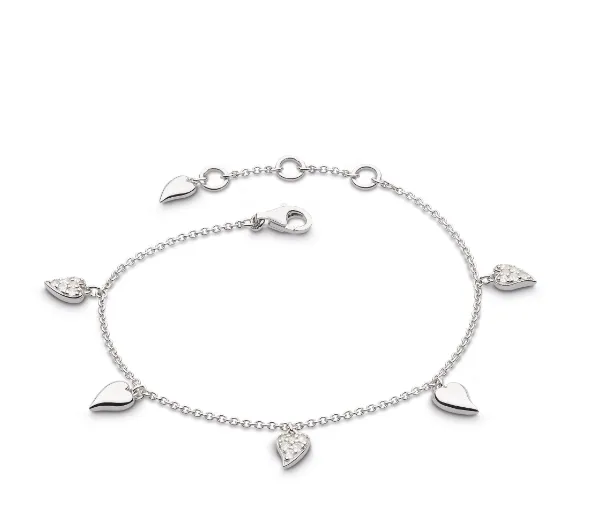 Desire Lust Precious Pavé Heart Station Bracelet