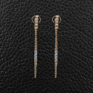 Diamond Straight Dangle Earrings