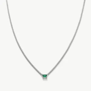 Emerald Rectangle Dewdrop Pendant