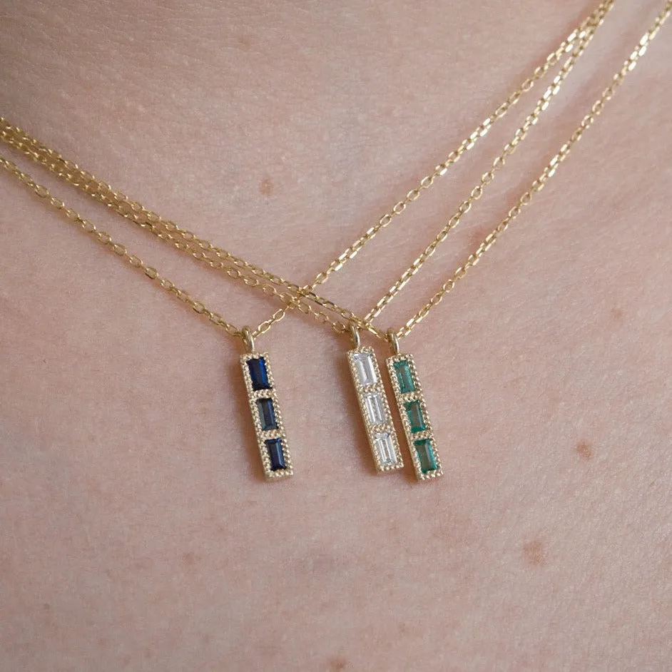 Emerald Tile Necklace (ready to ship option)*