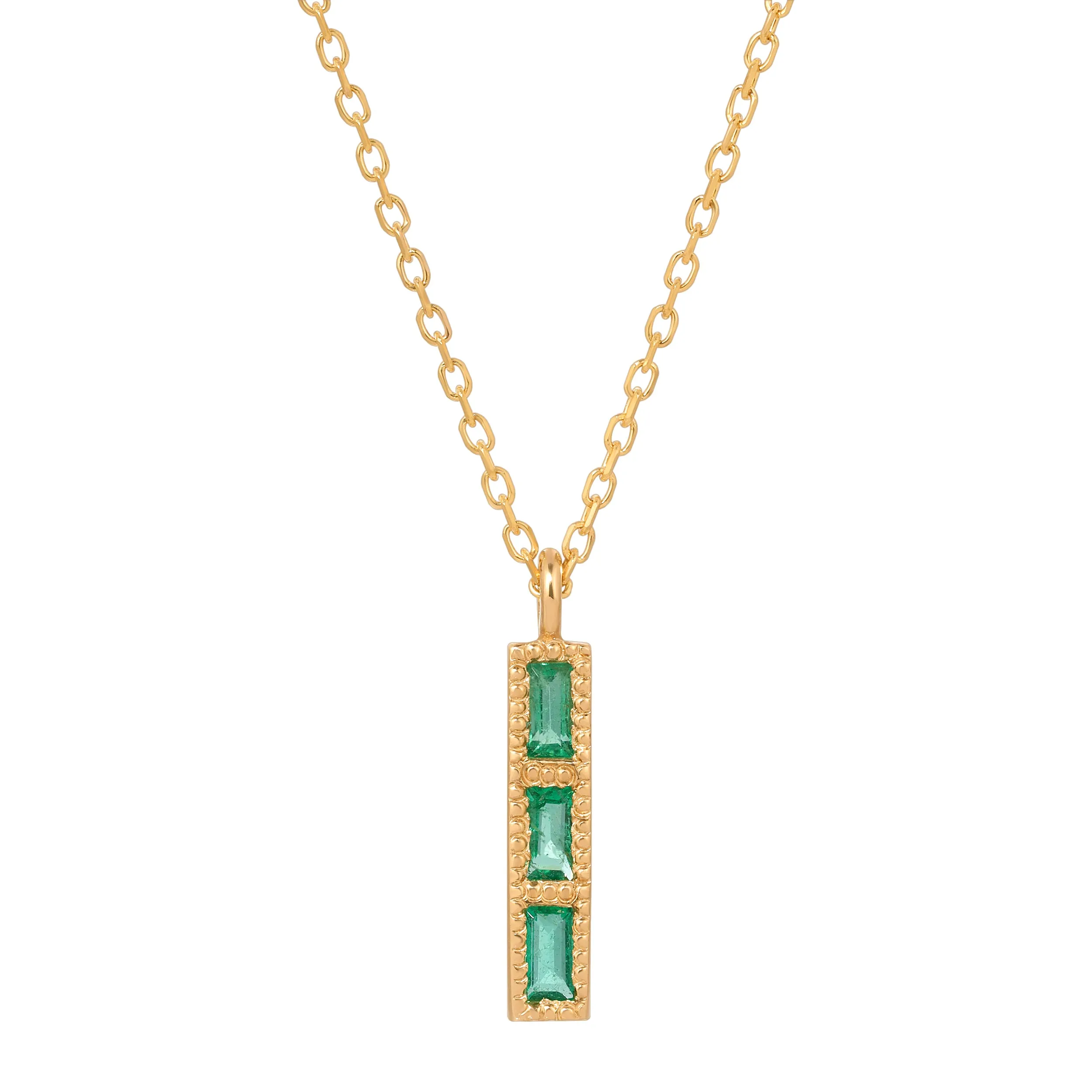 Emerald Tile Necklace (ready to ship option)*