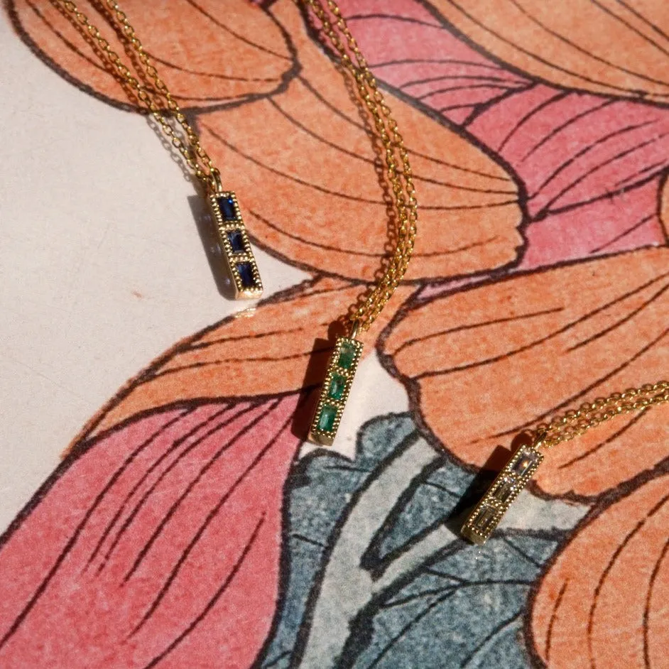 Emerald Tile Necklace (ready to ship option)*