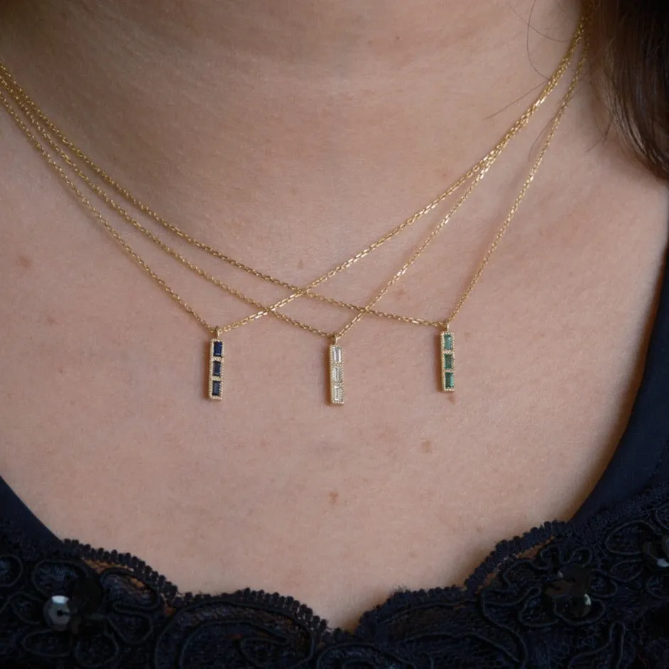 Emerald Tile Necklace (ready to ship option)*