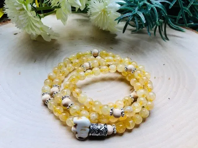 Energy Stone Wrap Bracelet/ Necklace (Citrine)