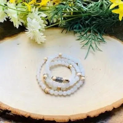 Energy Stone Wrap Bracelet/ Necklace (Moonstone)