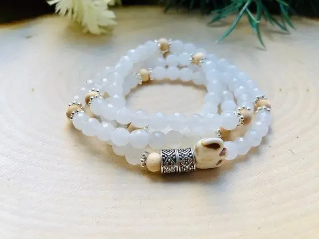 Energy Stone Wrap Bracelet/ Necklace (Moonstone)