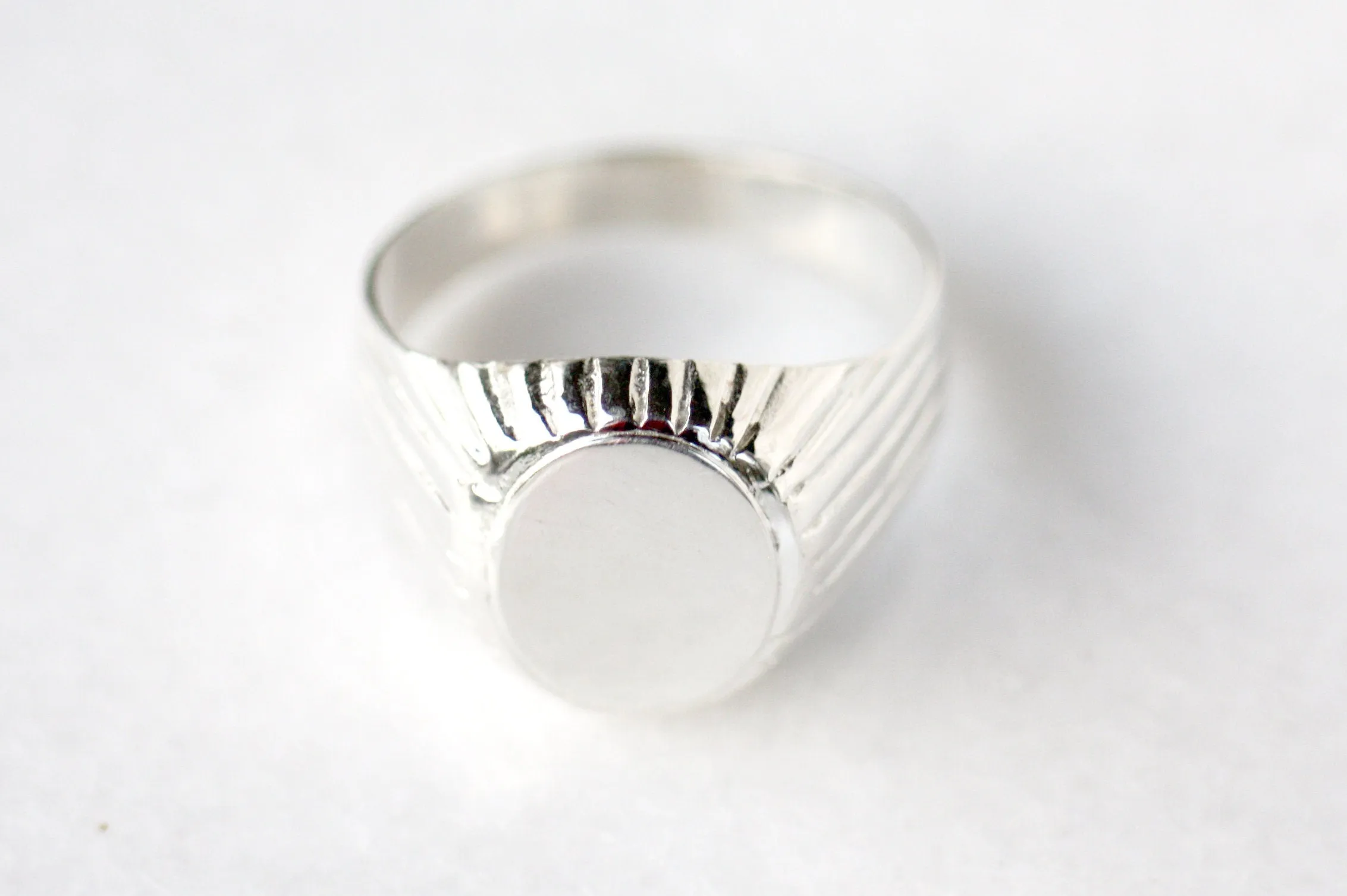 Engraved Signet Sterling Silver ring