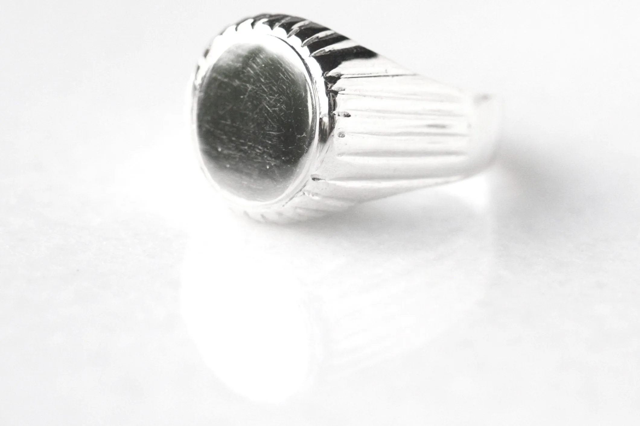 Engraved Signet Sterling Silver ring