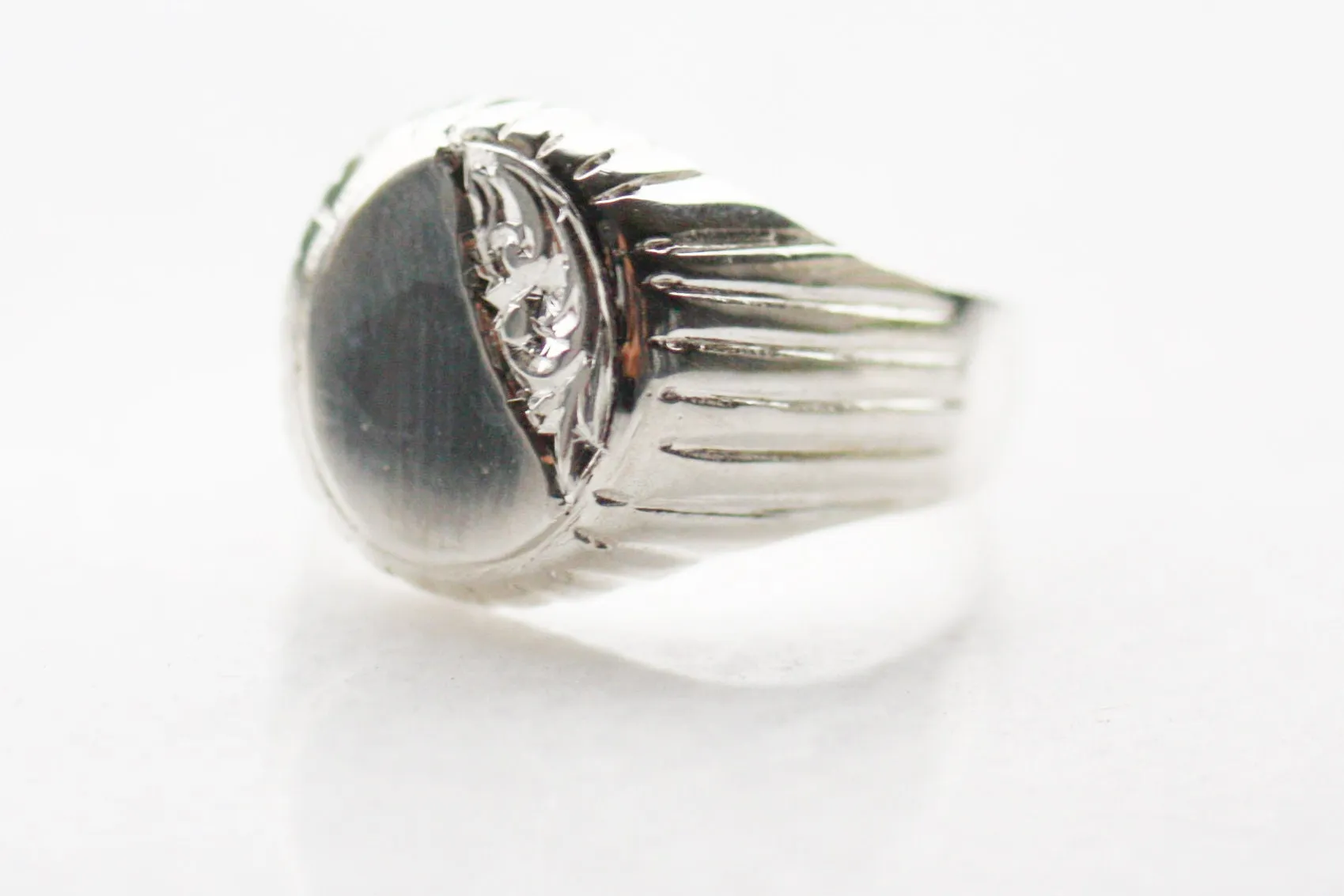 Engraved Signet Sterling Silver ring