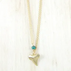 Ettika Shark's Tooth Pendant Charm Chain Necklace