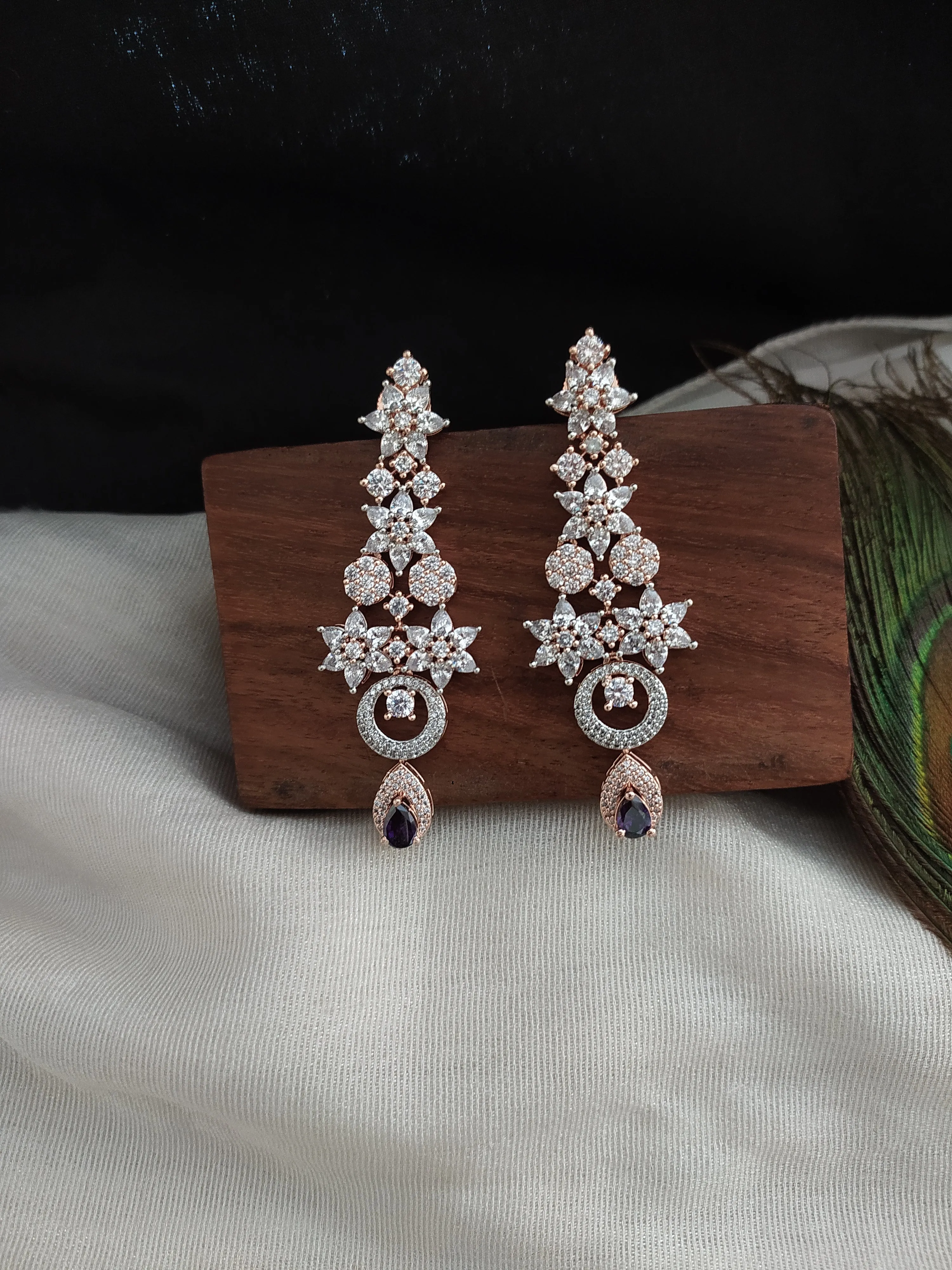 Exquisite Rose-gold Zircon Necklace Set