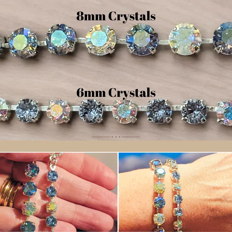 Fancy Filigree Heart Faceted Crystal Bracelet