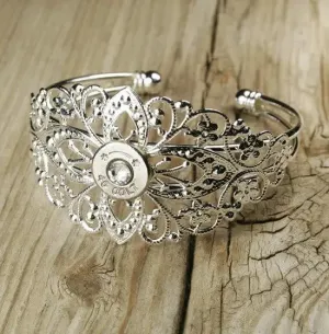 Filigree Cuff Bullet Bracelet, Colt 45, SL, Real Bullet