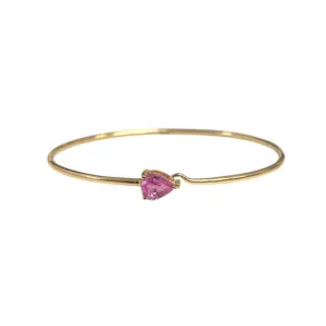 Floating Pink Sapphire Wire Hook Bracelet