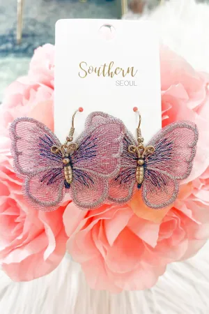 Flutter By Lace Earrings - Pink