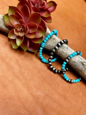 Fort Worth Turquoise and Silver Bracelet Set
