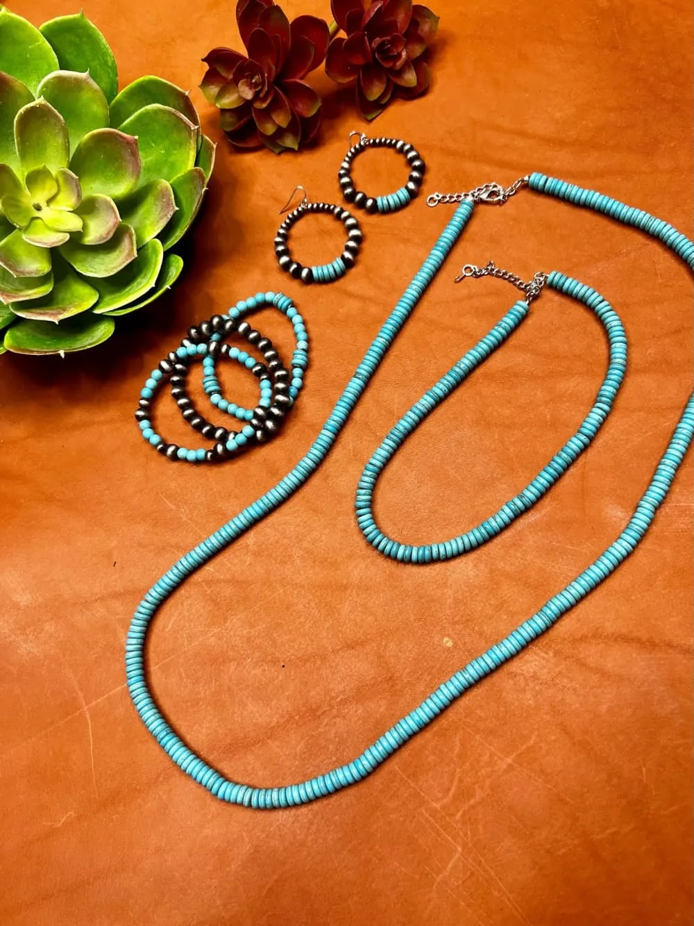 Fort Worth Turquoise and Silver Bracelet Set