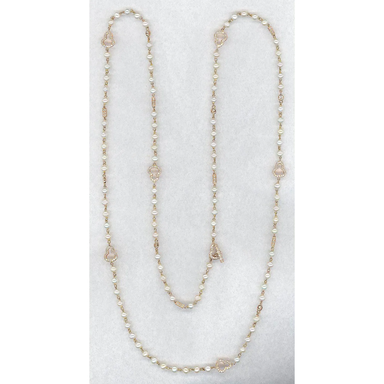Freshwater Pearl & Diamond Chain