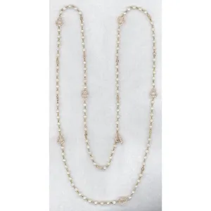 Freshwater Pearl & Diamond Chain