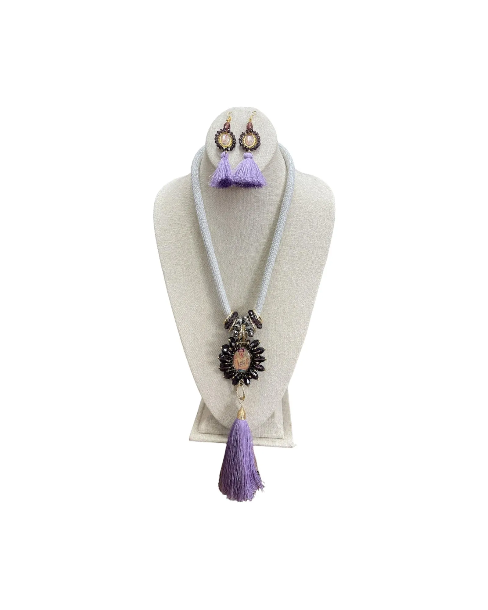 Frida Kahlo Beaded Necklace & Earrings