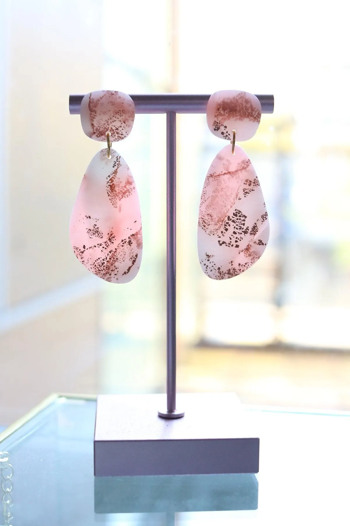Fuzzy Peach Earrings