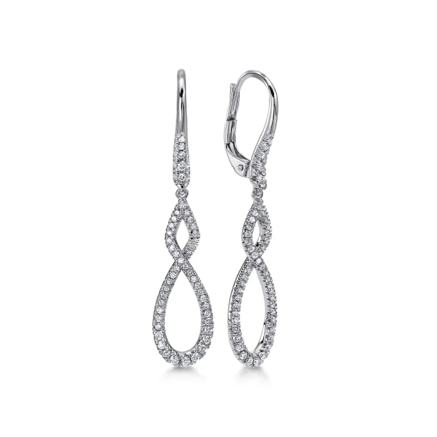 Gabriel & Co. Diamond Dangle "Twist" Earrings