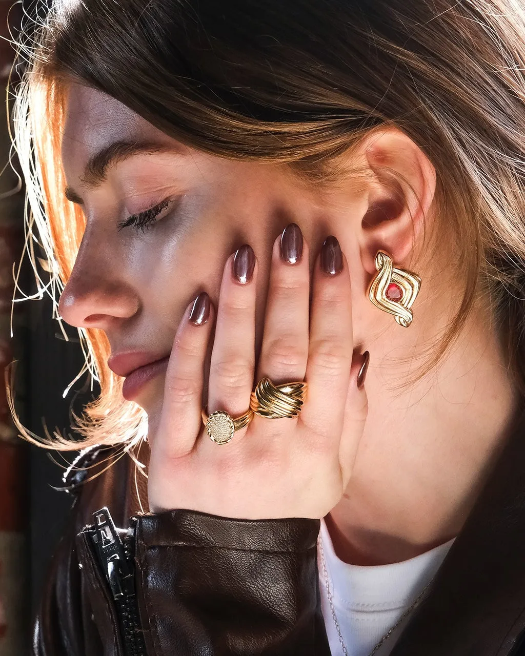 Galette CZ Signet Ring