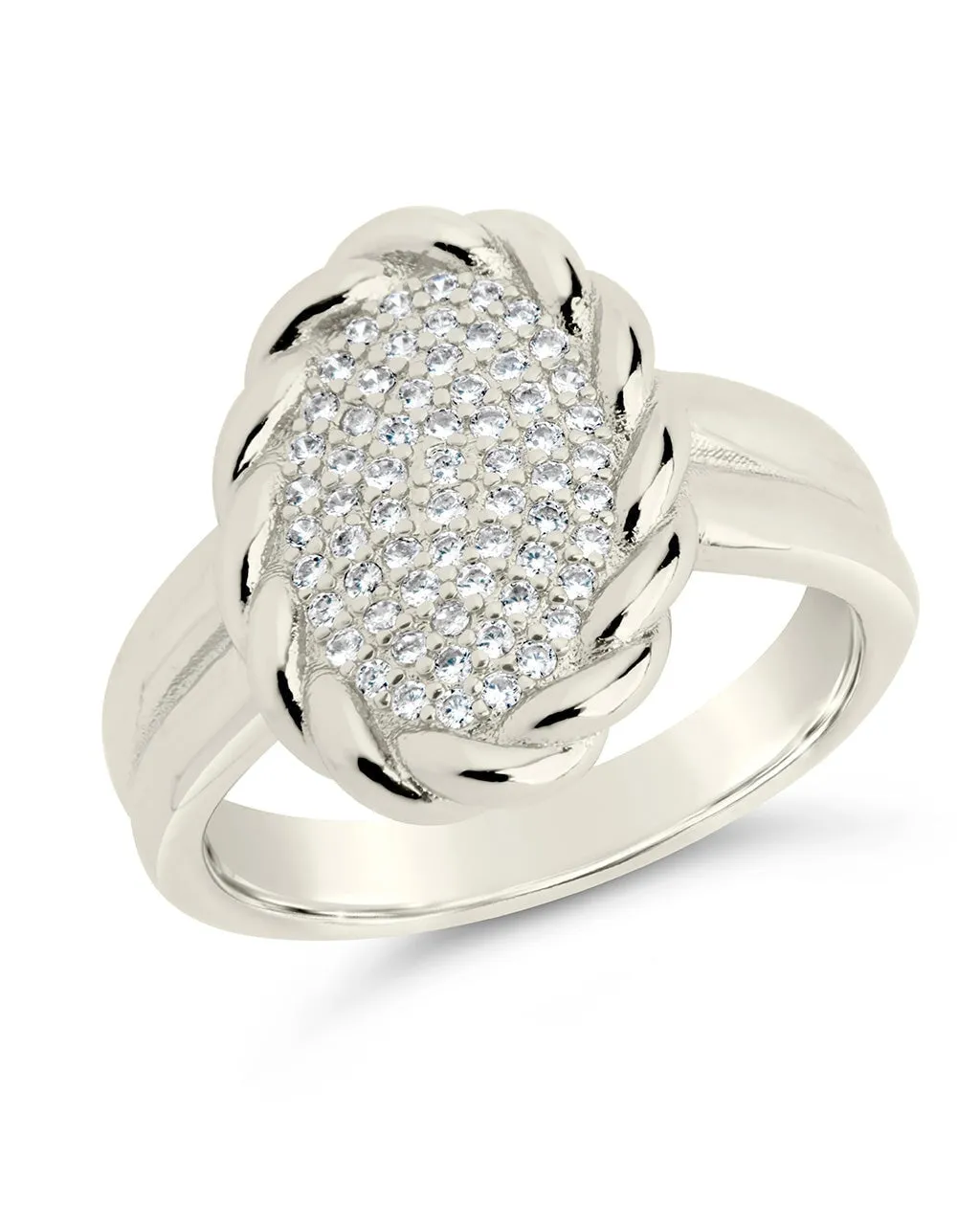 Galette CZ Signet Ring
