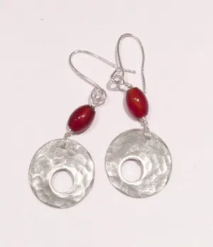 Garnet & Silver Earrings