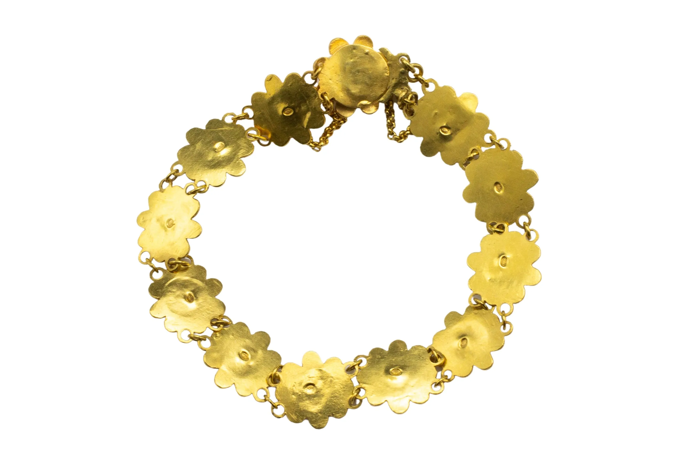 Garnet bracelet in 14 carat gold