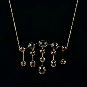 Garnet Cascading Necklace 18Ct Gold Necklace