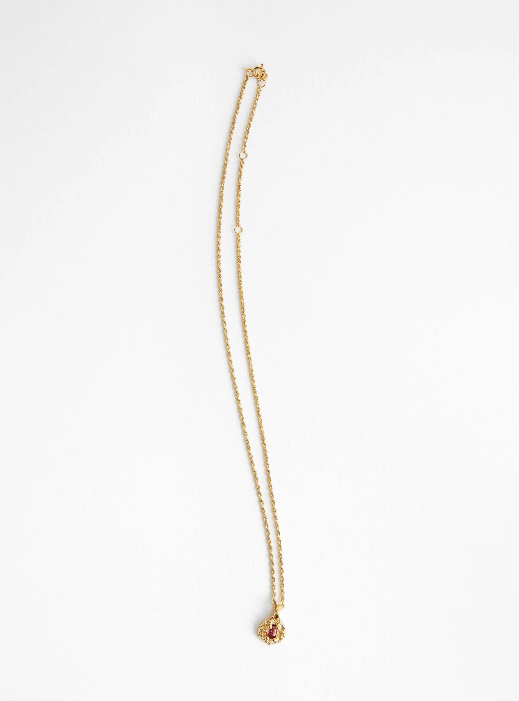 Garnet Space Rock Necklace Vermeil