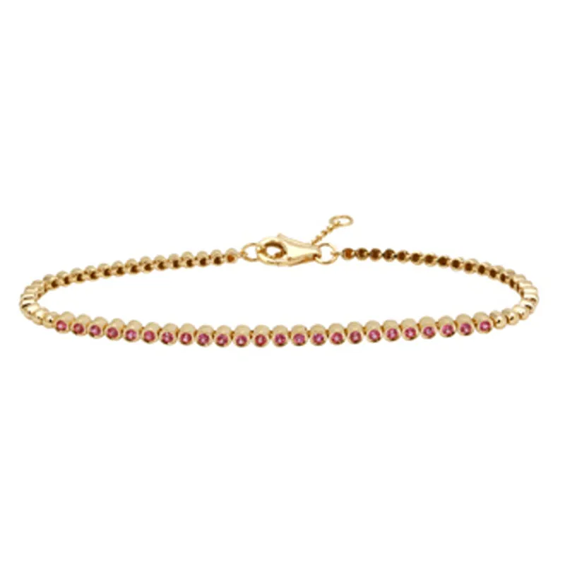 Gemstone Bezel Tennis Bracelet