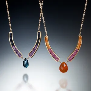 Gemstone Curve Necklace (gold)