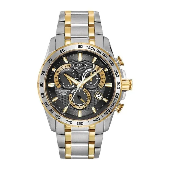 Gents Eco-Drive Perpetual Chrono A.T Bracelet Watch AT4004-52E