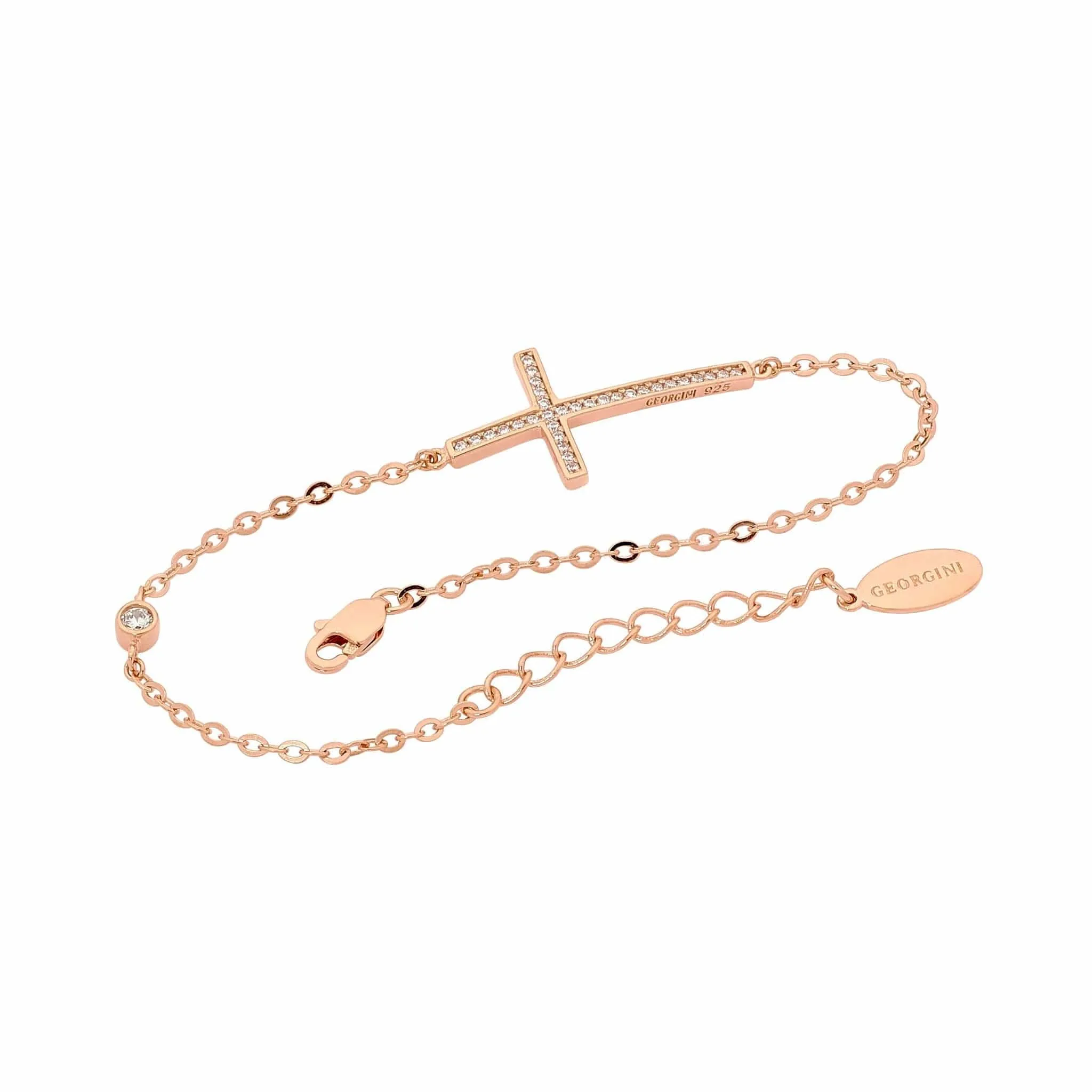 Georgini Cross Bracelet Rose Gold