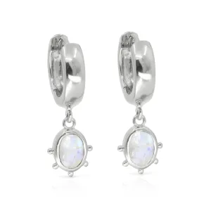 Gia Moonstone Silver Huggies