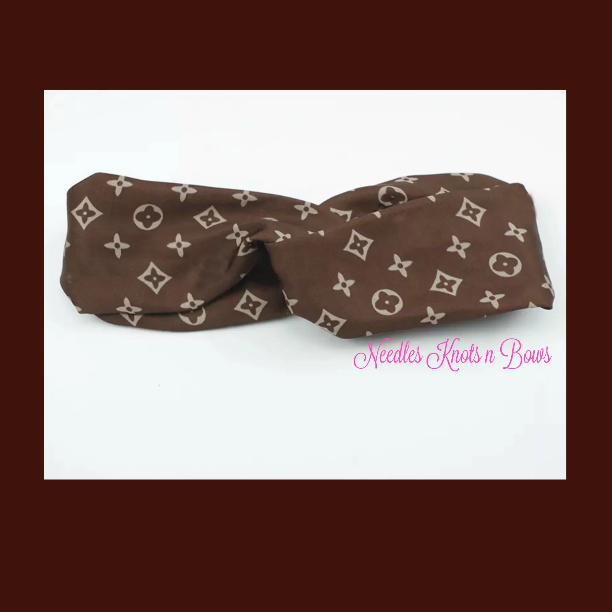 Girls Fashion Logo Headband, Girls Turban Style Headband, Hair Accessories, Black or Brown