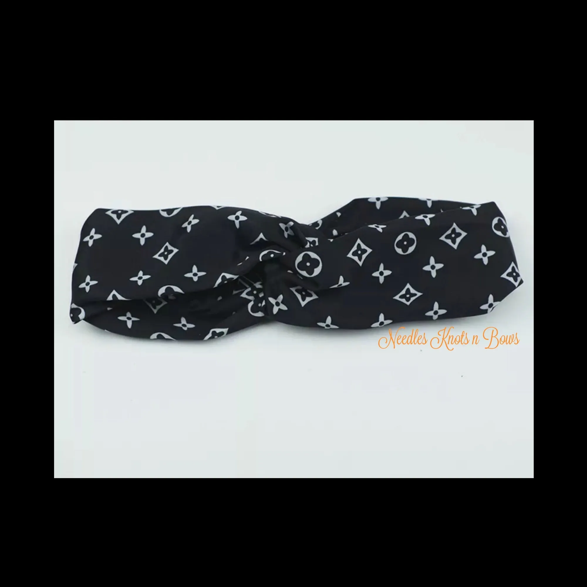 Girls Fashion Logo Headband, Girls Turban Style Headband, Hair Accessories, Black or Brown