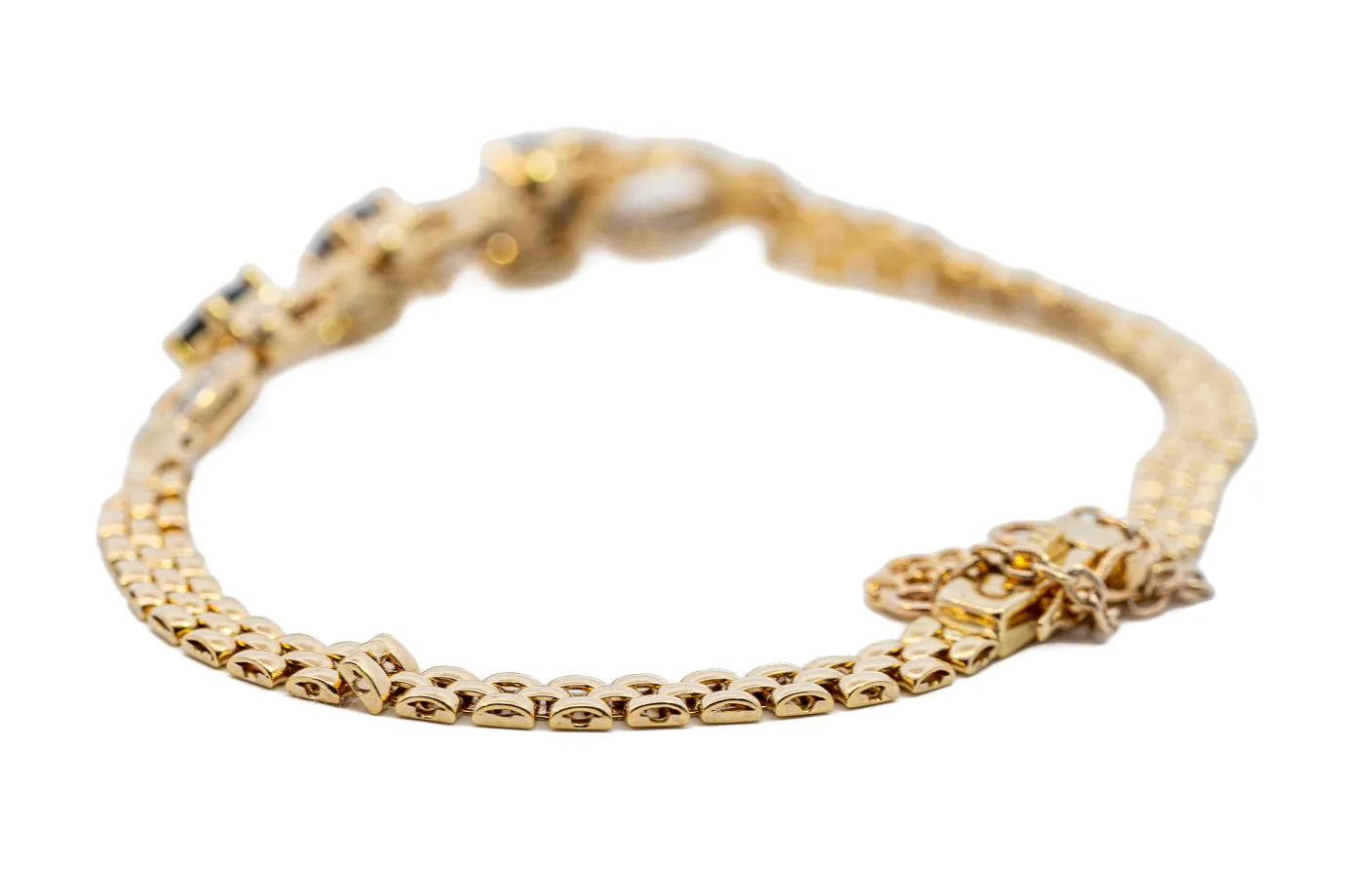 Glamorous 18ct Yellow Gold Bracelet with Sapphires & Diamonds