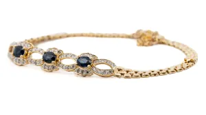 Glamorous 18ct Yellow Gold Bracelet with Sapphires & Diamonds