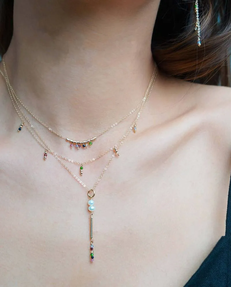 Gold-filled Multi Gem Necklace