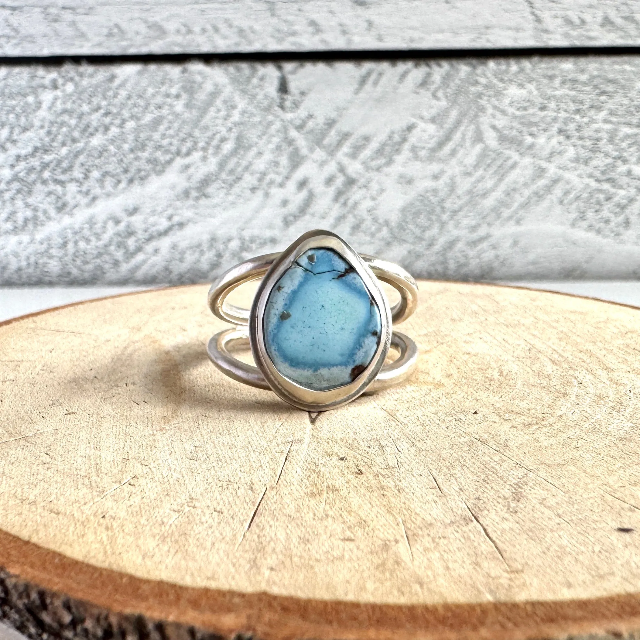 Golden Hills Turquoise Double Band Wide Ring