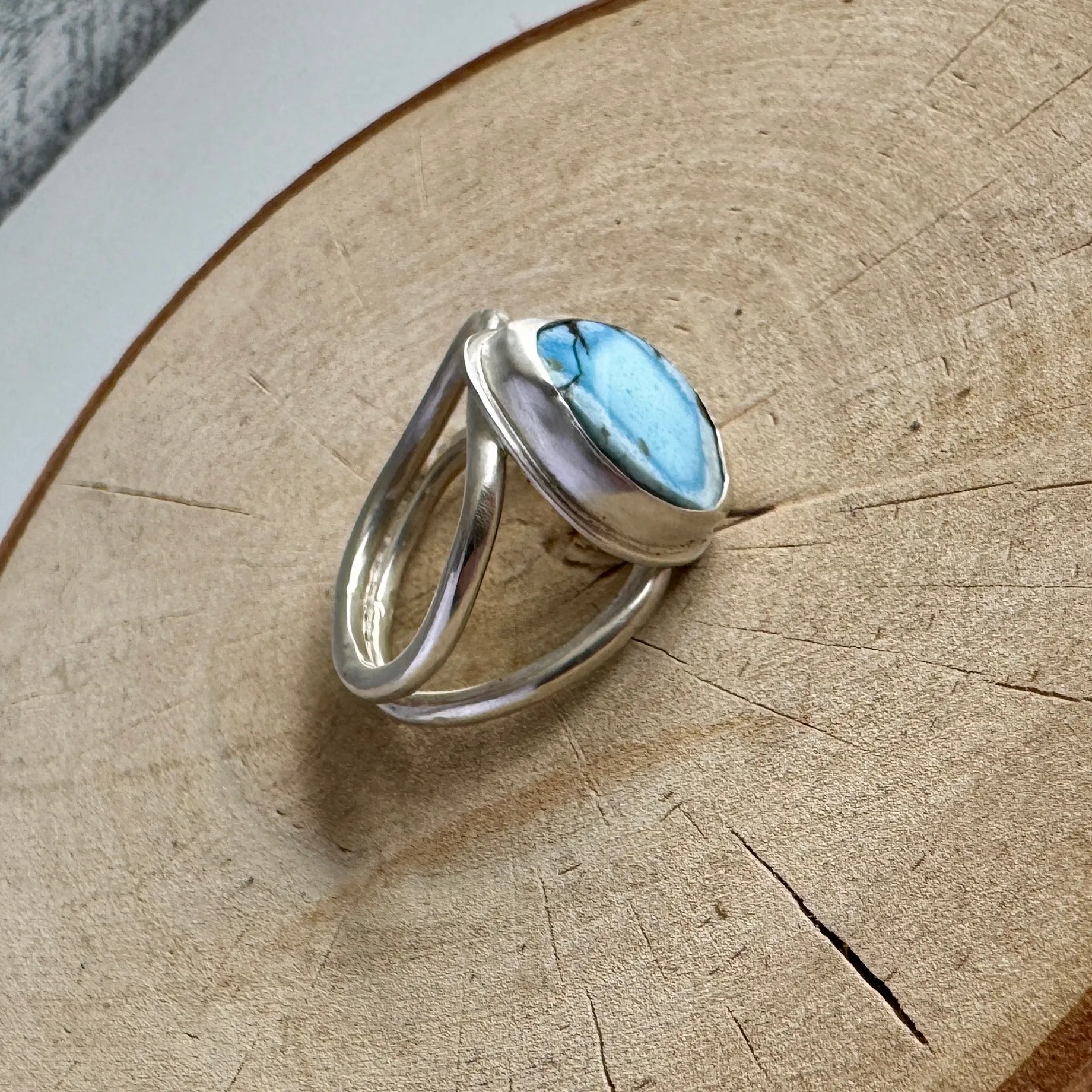 Golden Hills Turquoise Double Band Wide Ring